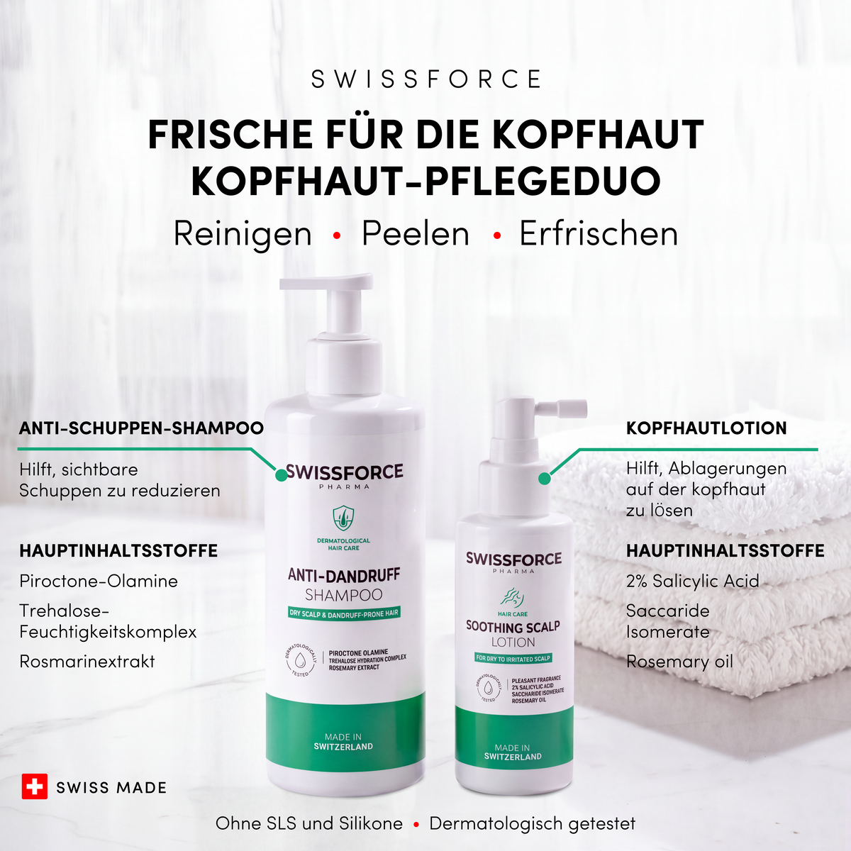SWISSFORCE Scalp Reset – duo för hårbottenvård