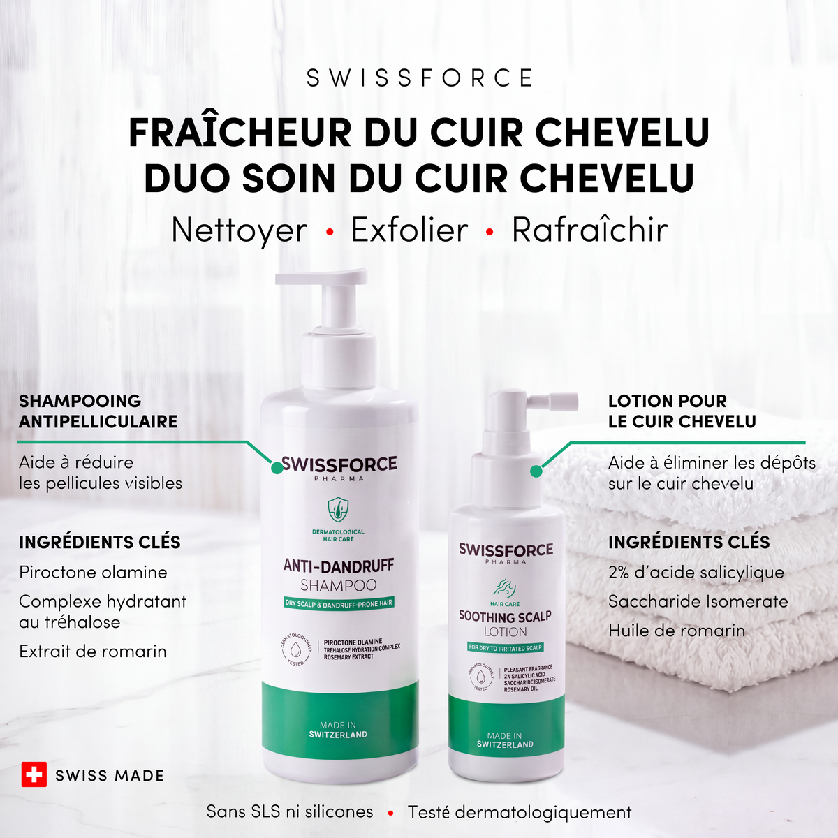 SWISSFORCE Scalp Reset – duo för hårbottenvård