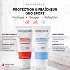 De SWISSFORCE-sportduo voor soepel bewegen en verfrissing