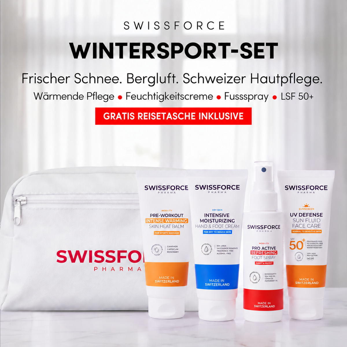 The SWISSFORCE Winter Sports Set — With a FREE Travel Bag