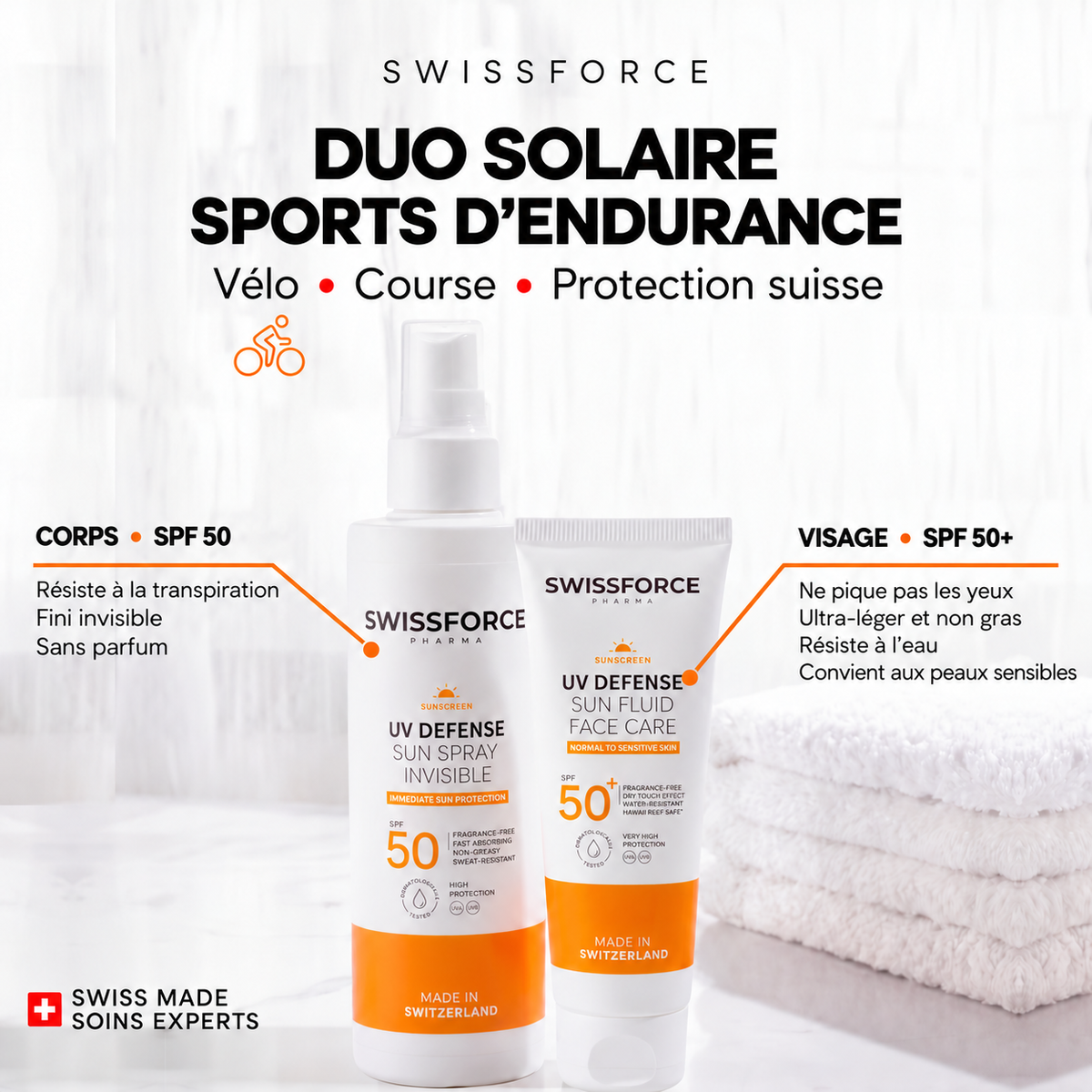 Le coffret de protection solaire Endurance SWISSFORCE — Visage et corps