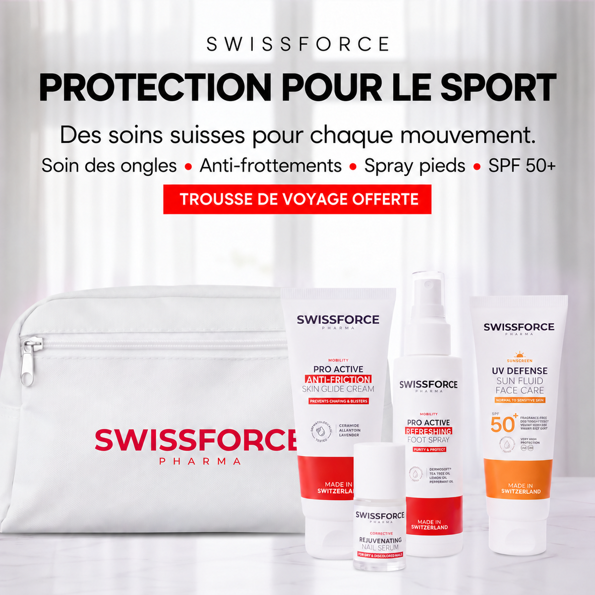 Das SWISSFORCE-Sport-Schutzset - Mit einer KOSTENLOSEN Reisetasche