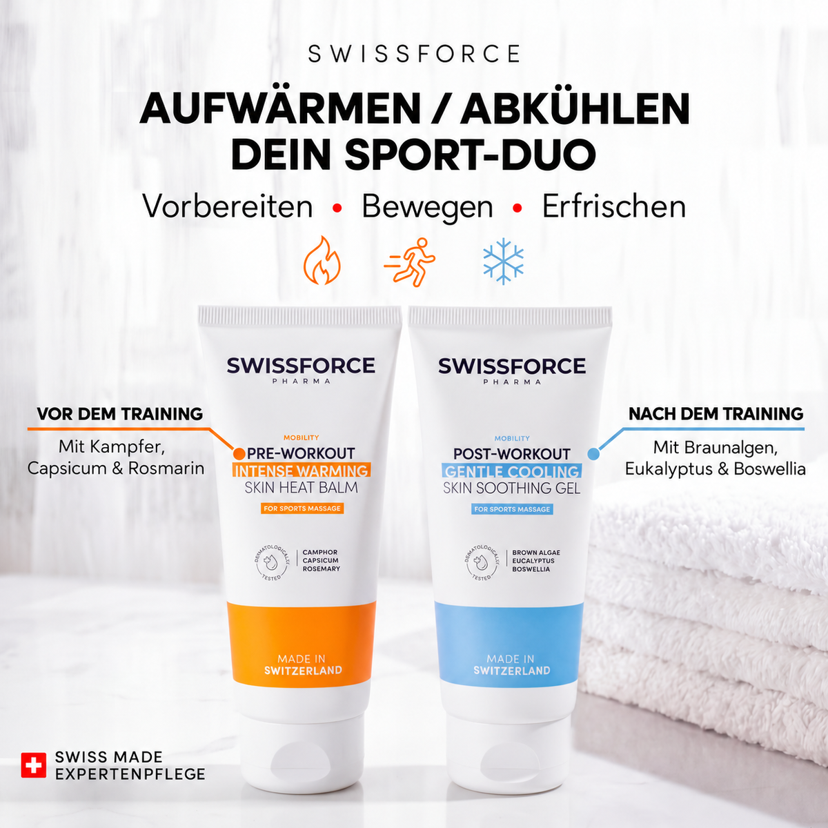 The SWISSFORCE Warm Up / Cool Down Sport Duo
