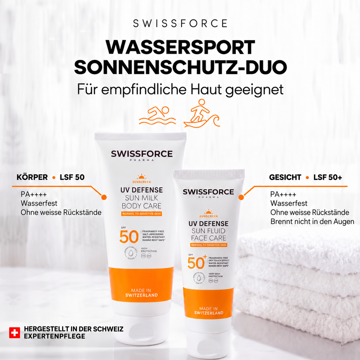 The SWISSFORCE Water Sports Sun Protection Duo