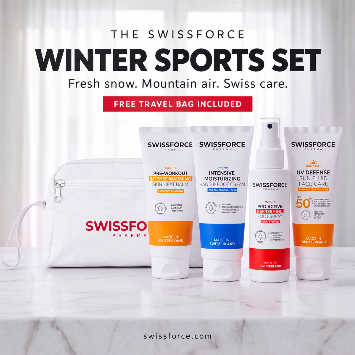The SWISSFORCE Winter Sports Set — With a FREE Travel Bag